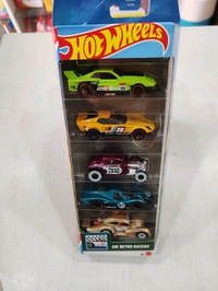 Hot Wheels RETRO RACERS Pack of 5 ( EL SEGUNDO COUPE | GT-SCORCHER | 32 FORD | VOLKSWAGEN KAFER RACER | 1967 FORD GT40 MK.IV )