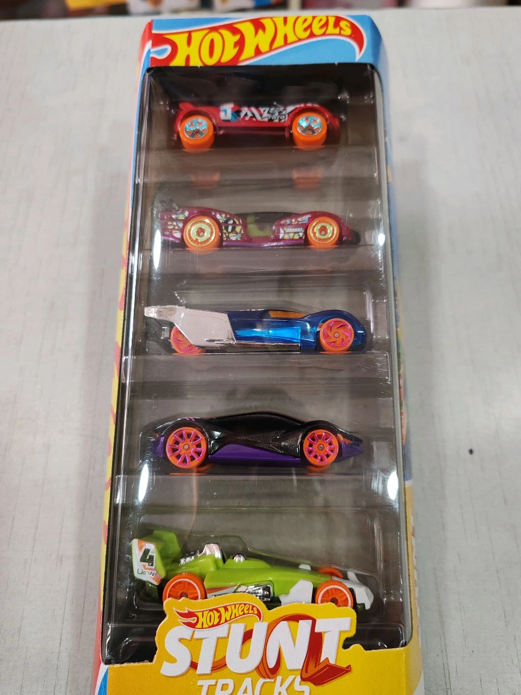 Hot Wheels STUNT TRACKS Pack of EXOTIQUE ELECTRACK LINDSTER  PROTOTYPE HI BEAM| HW-4-TRAC