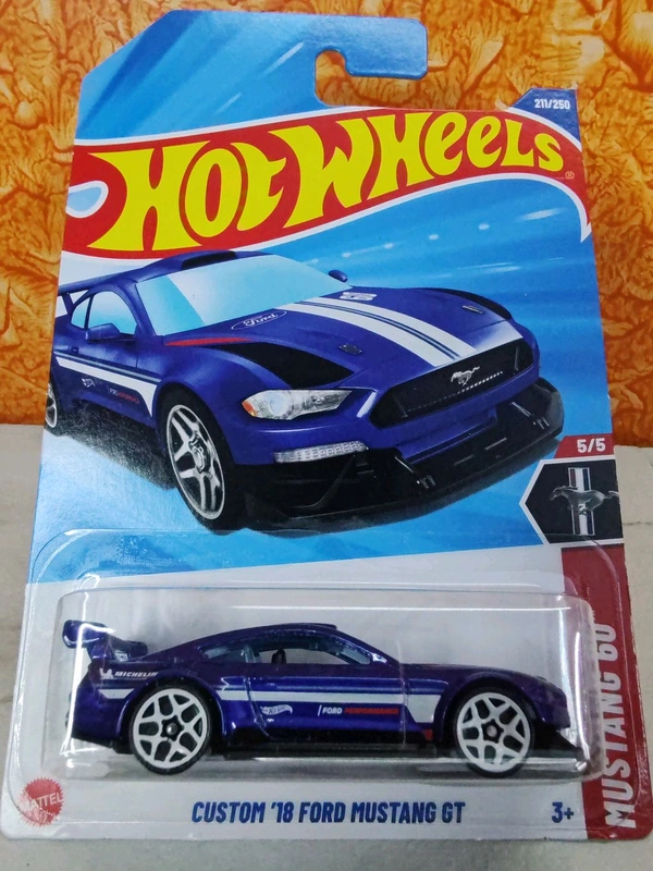 HOTWHEELS Hot Wheels 1:64 Scale | CUSTOM 18 FORD MUSTANG GT | Mustang 60 | Navy Blue | 5/5 | 211/250