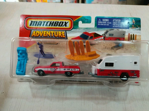 MATCHBOX  | '61 FORD RANCHERO / MBX TRAVEL TRAILER II | ADVENTURE PACK | H1235 |MBX SURFING II