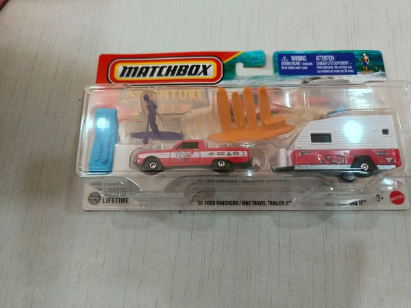 MATCHBOX  | '61 FORD RANCHERO / MBX TRAVEL TRAILER II | ADVENTURE PACK | H1235 |MBX SURFING II
