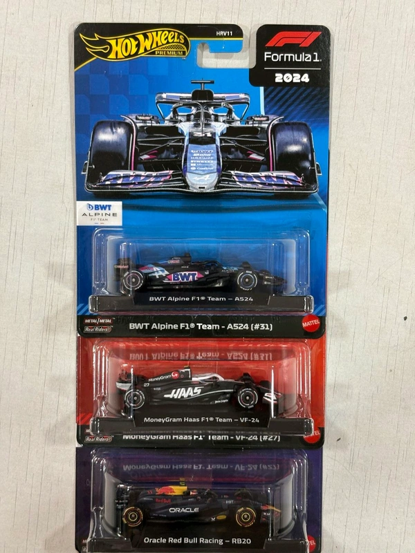 HOTWHEELS Hot wheels Premium 2025 | Oracle Red Bull Racing - RB20 | MoneyGram Haas F1® Team - VF-24 | BWT Alpine F1® Team - A524 | SET OF 3 |FORMULA 1  | HRV11