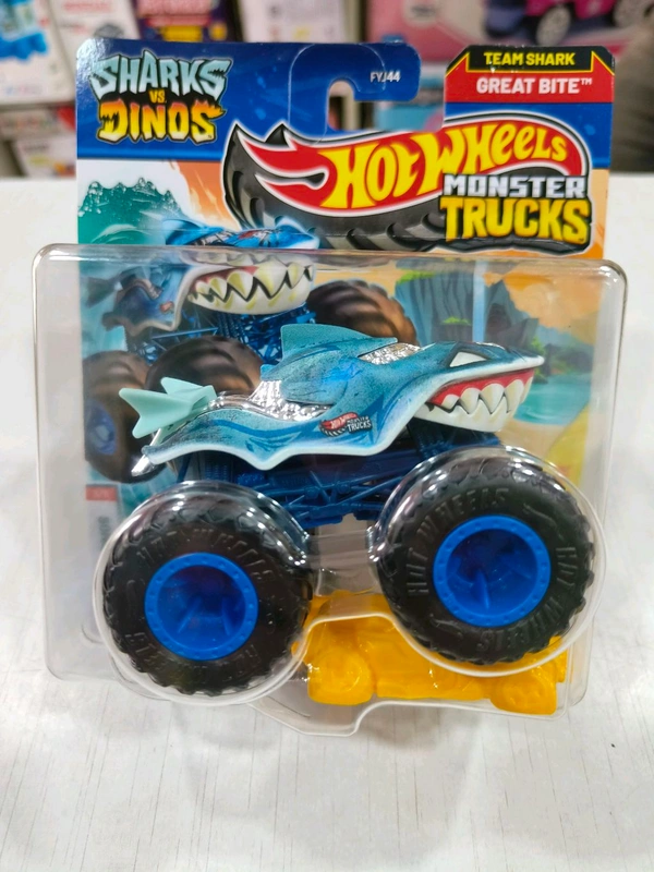 GREAT BITE | SHARKS VS. DINOS | TEAM SHARK | HOT WHEELS MONSTER TRUCKS 1:64 SCALE | FYJ44