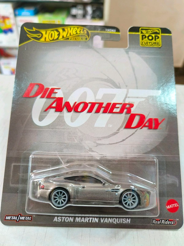 HOT WHEELS Hotwheels Premium | ASTON MARTIN VANQUISH | DIE ANOTHER DAY | IMPORTED | REAL RIDERS | Pop culture | HXD63