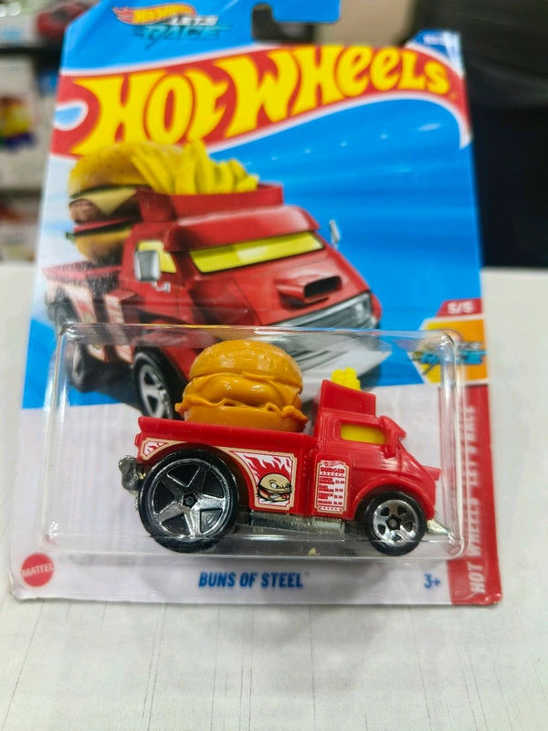 HOT WHEELS Hotwheels | BUNS OF STEEL | Hot Wheels Let’s Race | RED | IMPORTED | H CASE | 153/250