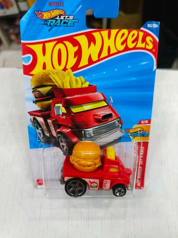 HOT WHEELS Hotwheels | BUNS OF STEEL | Hot Wheels Let’s Race | RED | IMPORTED | H CASE | 153/250
