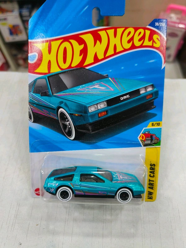 HOT WHEELS Hotwheels | DMC DELOREAN | HW Art Cars | Aqua | IMPORTED | H CASE | 36/250