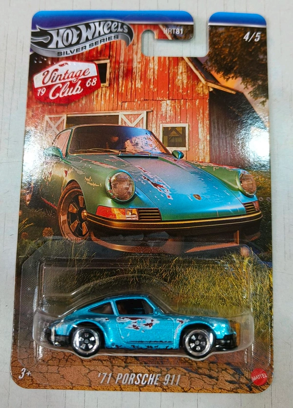 HOTWHEELS Hot Wheels SILVER SERIES | VINTAGE CLUB 1968 | SET OF 5 CARS | '65 MUSTANG 2+2 FASTBACK | SOOO FAST | MOD ROD | '71 PORSCHE 911 | VOLKSWAGEN "CLASSIC BUG" | HRT81