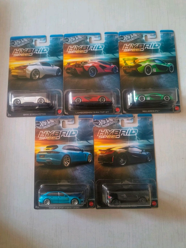 HOTWHEELS Hot Wheels SILVER SERIES | HYBRID SPEED | SET OF 5 CARS | BMW i8 ROADSTER | LAMBORGHINI SIAN FKP 37 | McLAREN P1 | PORSCHE PANAMERA TURBO S E-HYBRID SPORT | '17 ACURA NSX | GDG44