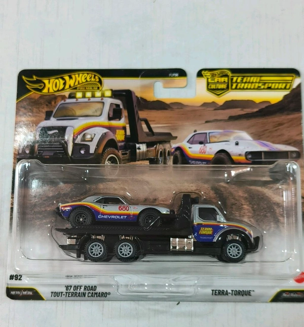 HOT WHEELS Hot Wheels Premium Team Transport | ’67 OFF ROAD TOUT-TERRAIN CAMARO | TERRA-TORQUE | Rugged Racing Series | Muscle Car Legend | FLF56