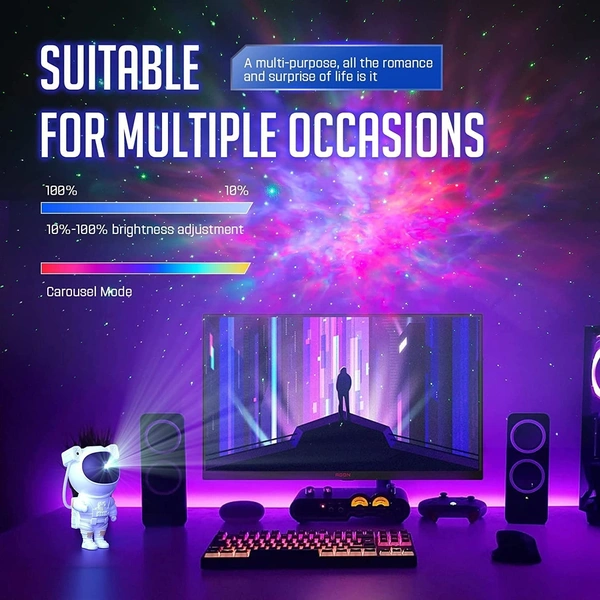Astronaut Galaxy Projector with Remote Control - 360° Adjustable Timer Kids Astronaut Nebula Night Light, for Gifts,Babys & Adults