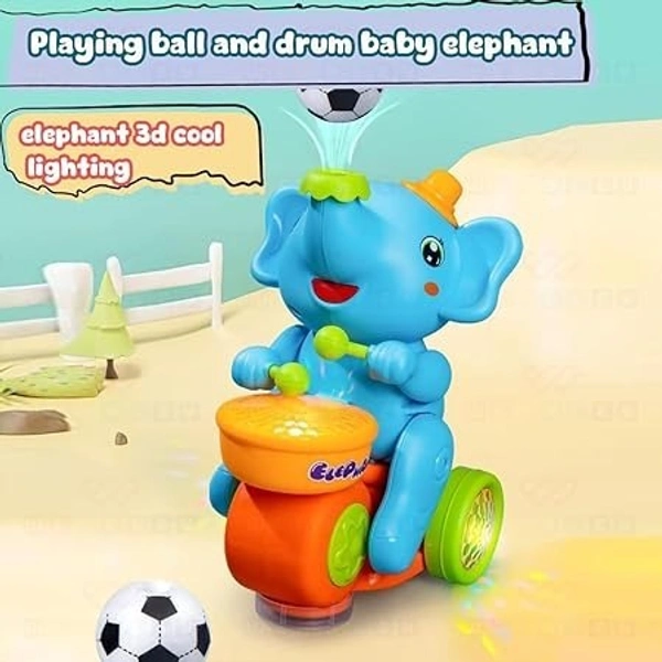 3-in-1 Elephant Toy Fun: Levitation Ball, Drum, & Bump & Go - Stimulates Baby's Senses