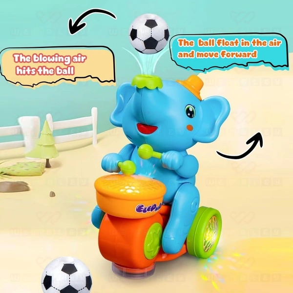 3-in-1 Elephant Toy Fun: Levitation Ball, Drum, & Bump & Go - Stimulates Baby's Senses