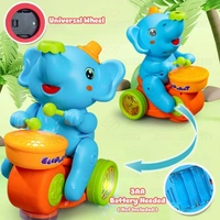 3-in-1 Elephant Toy Fun: Levitation Ball, Drum, & Bump & Go - Stimulates Baby's Senses
