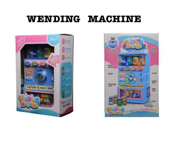 Pretend Play Vending Machine Toy for Kids with Light and Music Beverage Drink Machine Best Birthday Gift for Kids Pack of 1 Set (Assorted Color Dispatch)
