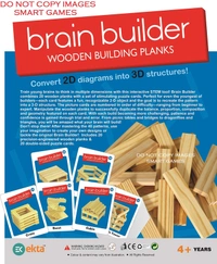 BRAIN BUILDER WOODEN BUILDING PLANKS SET NO1