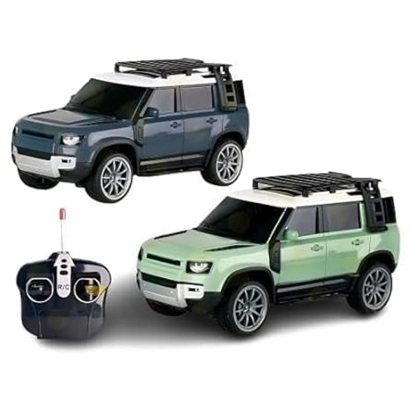Remote Control Defender Car - 4Wd High-Speed Off-Road Rc Car with Led Lights, Rechargeable Battery, and All-Terrain Tires, Multicolor