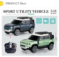 Remote Control Defender Car - 4Wd High-Speed Off-Road Rc Car with Led Lights, Rechargeable Battery, and All-Terrain Tires, Multicolor