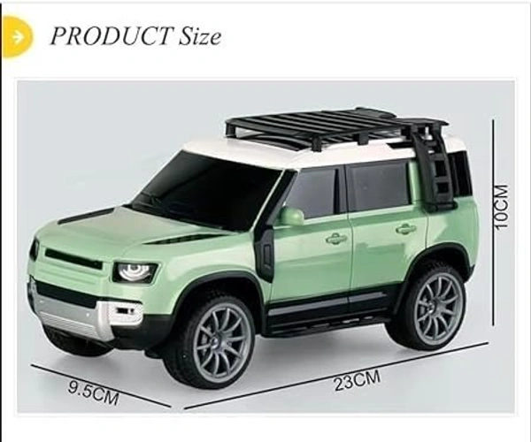 Remote Control Defender Car - 4Wd High-Speed Off-Road Rc Car with Led Lights, Rechargeable Battery, and All-Terrain Tires, Multicolor