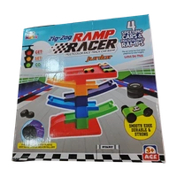 Zig Zag Ramp Racer Track Set : 4 Racing Cars & Colorful Ramps : Age 3+ Years