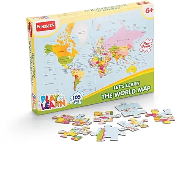 THE WORLD MAP JIGSAW PUZZLE 105 PC
