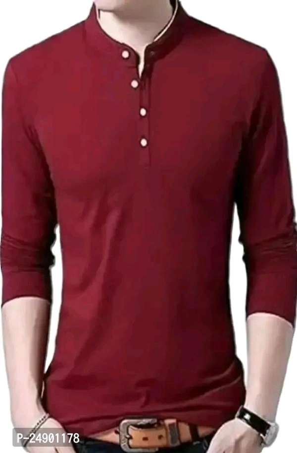 T-Shirt Comfortable Grey Blend Cotton  - Maroon, XL