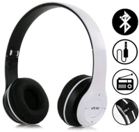 P47 Wireless Headphones Gaming Mode With Mic & SD Card Support Bluetooth Headset (Red, True Wireless) - Black