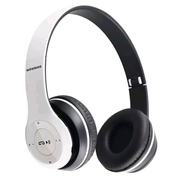P47 Wireless Headphones Gaming Mode With Mic & SD Card Support Bluetooth Headset (Red, True Wireless) - Black