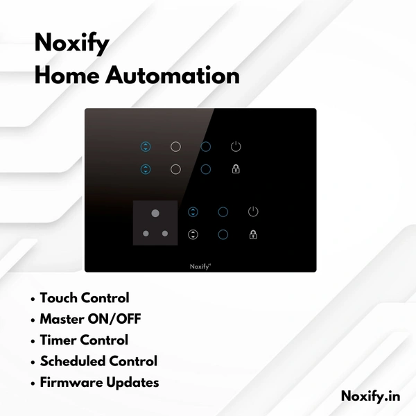 Noxify 12 Modular 10 Switch Single Socket Wi-Fi & Remote Control with Alexa Support & Google Assistant Support - 12 Modular, Black