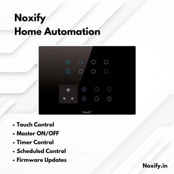 Noxify 12 Modular 12 Switches Single Socket Wi-Fi & Remote Control with Alexa Support & Google Assistant Support - 12 Modular, Black
