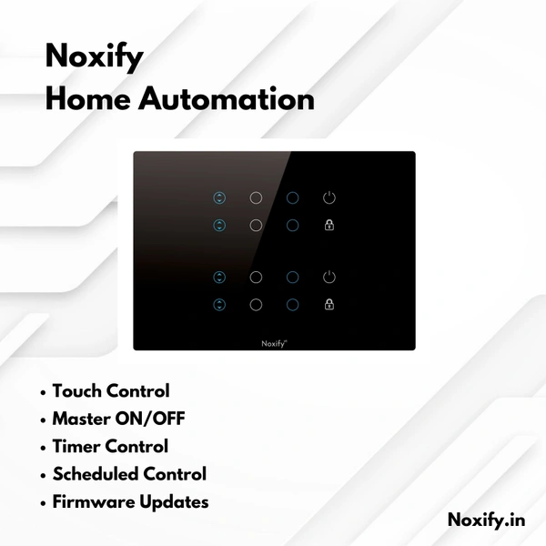 Noxify 12 Modular 12 Switches Wi-Fi & Remote Control with Alexa Support & Google Assistant Support - 12 Modular, Black