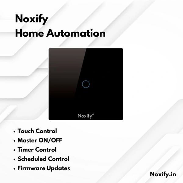 Noxify 2 Modular Single Switch Wi-Fi & Remote Control with Alexa Support & Google Assistant Support - 2 Modular, Black