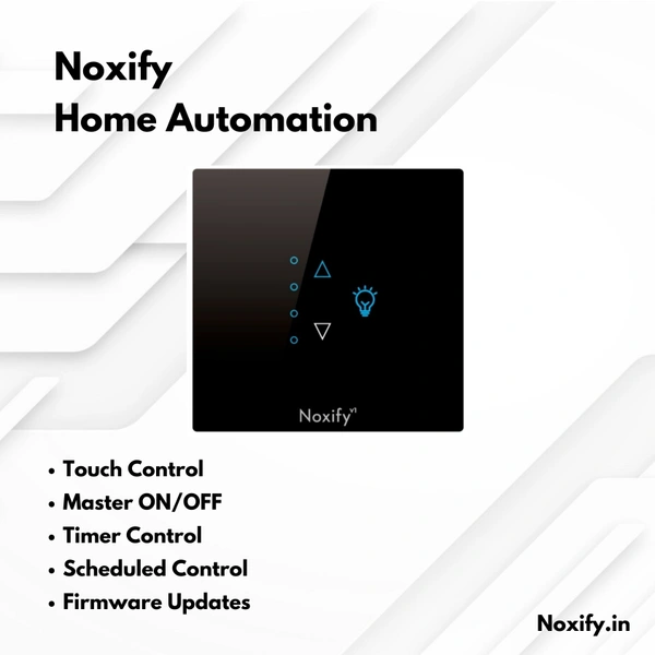 Noxify 2 Modular Single Switch with Brightness Dimmer Wi-Fi & Remote Control with Alexa Support & Google Assistant Support - 2 Modular, Black