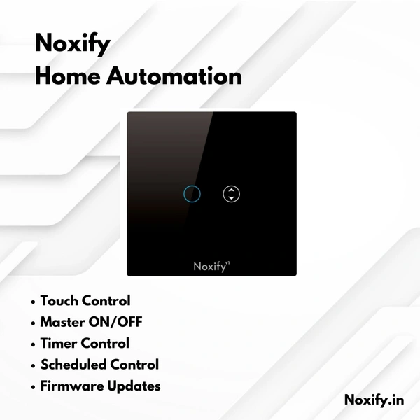 Noxify 2 Modular Two Switch Wi-Fi & Remote Control with Alexa Support & Google Assistant Support - 2 Modular, Black