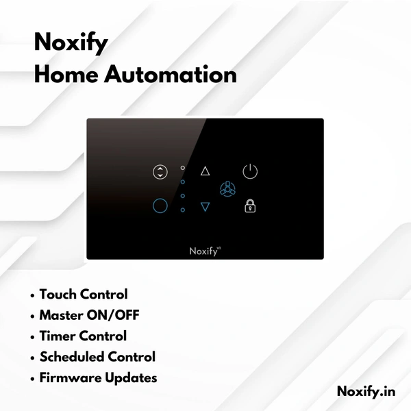 Noxify 4 Modular 2 Switch 1 Fan With Dimmer Wi-Fi & Remote Control with Alexa Support & Google Assistant Support - 4 Modular, Black