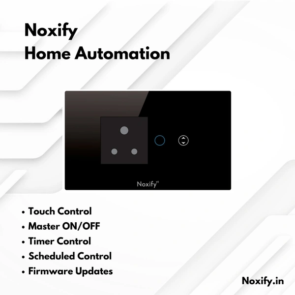 Noxify 4 Modular Single Socket Wi-Fi & Remote Control with Alexa Support & Google Assistant Support - 4 Modular, Black