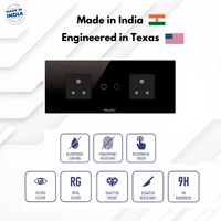 Noxify 6 Modular 2 Socket 2 Switch Wi-Fi & Remote Control with Alexa Support & Google Assistant Support - 6 Modular, Black