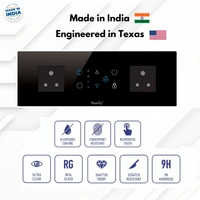 Noxify 8 Modular 2 Switches One Fan with Dimmer Single Socket Wi-Fi & Remote Control with Alexa Support & Google Assistant Support - 8 Modular, Black