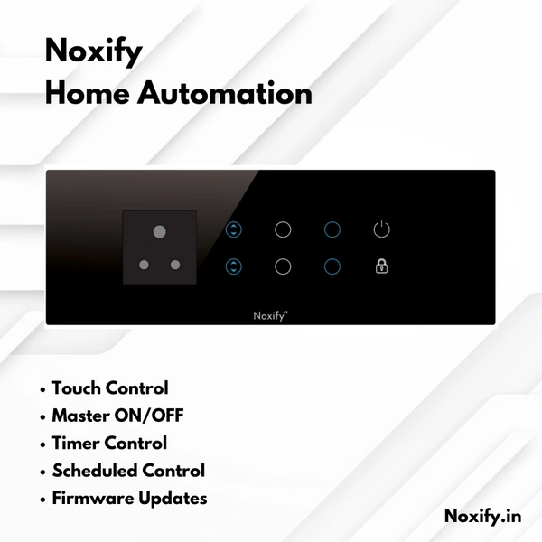 Noxify 8 Modular 6 Channel Single Socket Wi-Fi & Remote Control with Alexa Support & Google Assistant Support - 8 Modular, Black