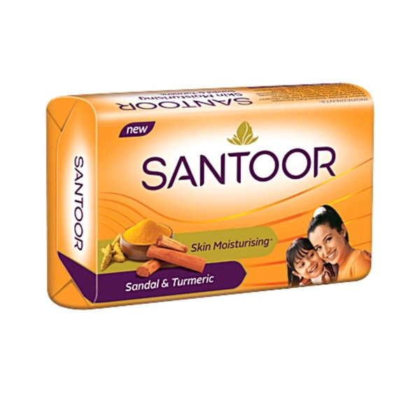 Santoor Skin Moisturidsing Sandal & Turmeric Bathing Soap, 48 g