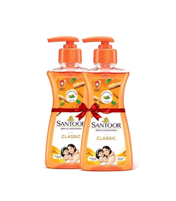 SANTOOR CLASSIC GENTLE HAND WASH - SANDALWOOD & TULASI 200ml ( BUY 1 GET ...
