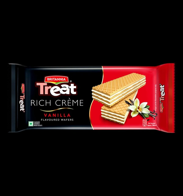  Britannia Treat Crème Wafers Vanilla Flavoured Wafer Biscuit 55g