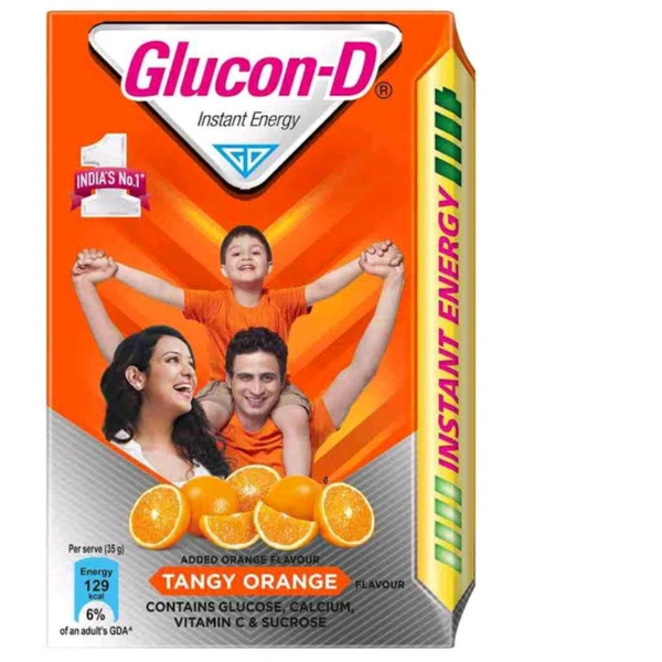 GLUCON-D Glucose Powder Energy Drink Tangy Orange 