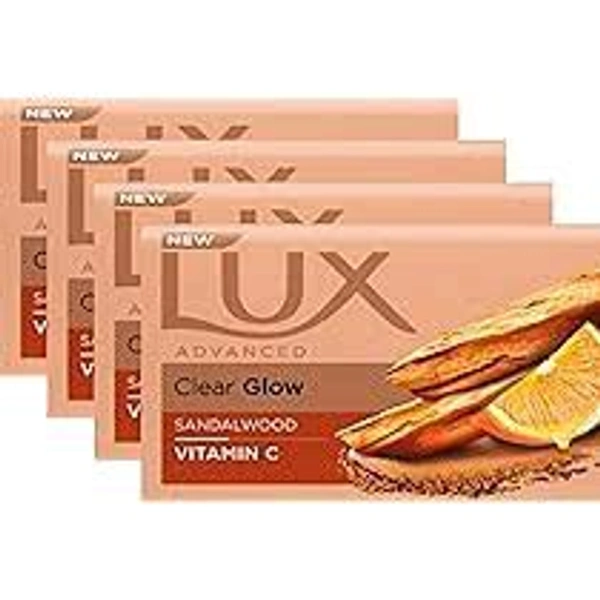 Lux Advanced Clear Glow Sandalwood Soap, 100gx4