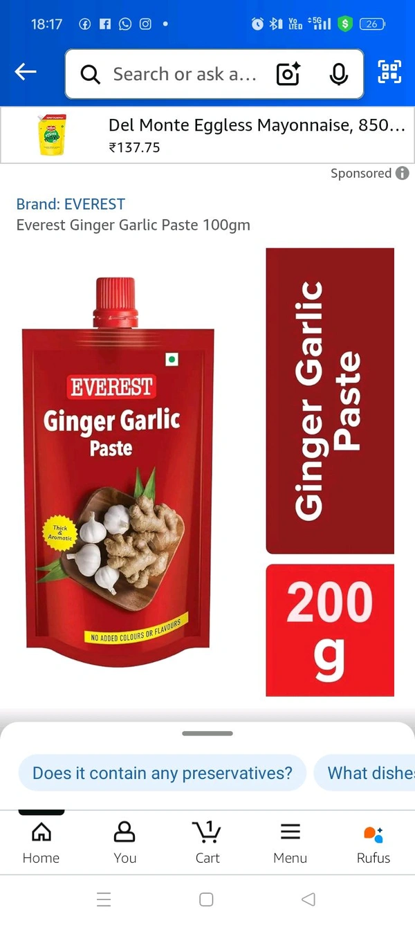 Everest Ginger Garlic Paste 200gm 