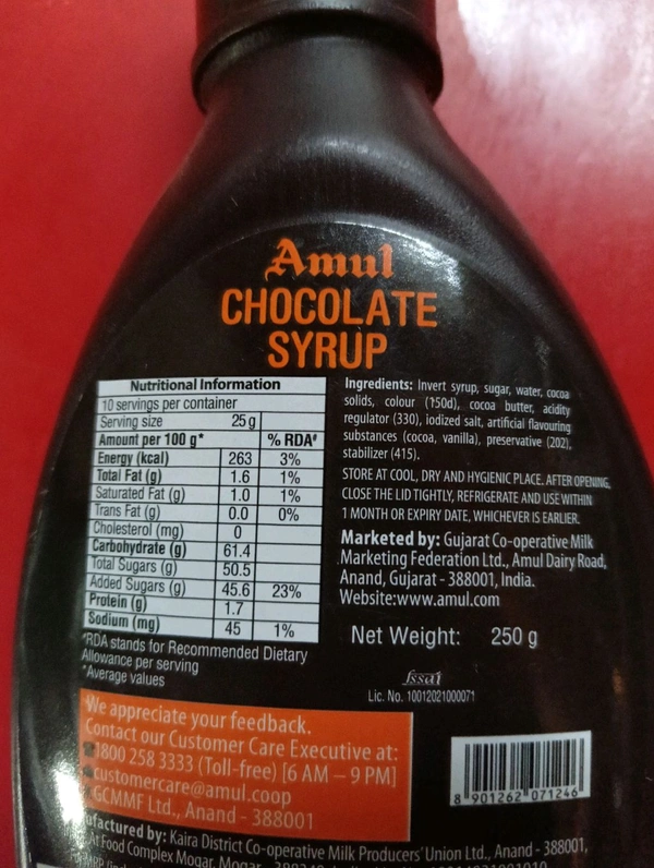 Amul Chocolate Syrup Chocolate 250g