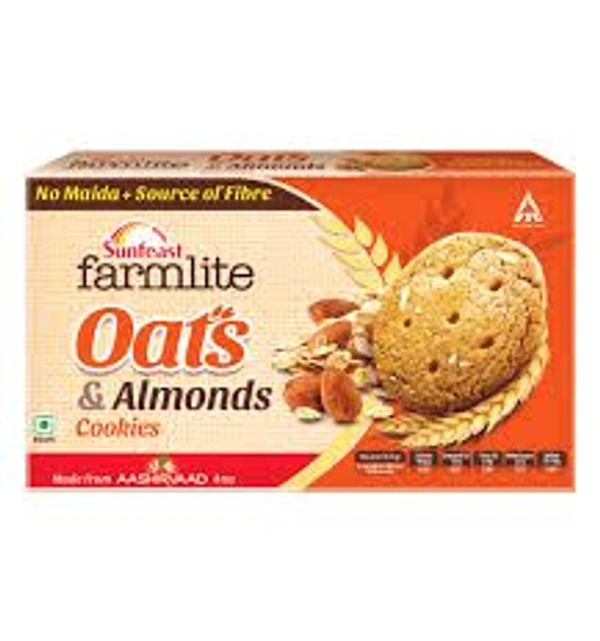 Sunfeast Farmlite Oats with Almonds cookies Biscuits, 300g ...
