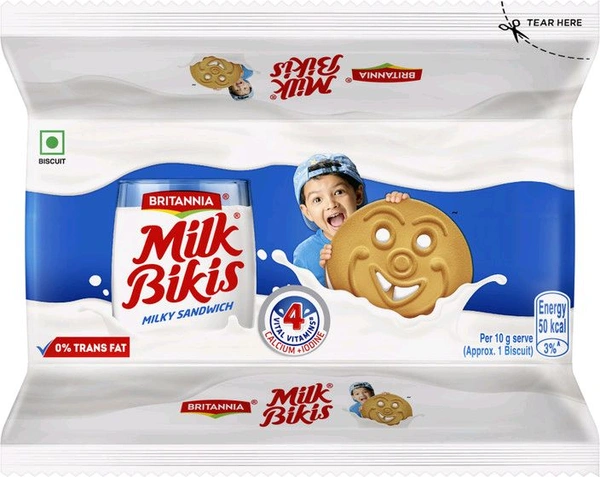 BRITANNIA Milk Bikis Biscuits Cream Sandwich Biscuit 500g