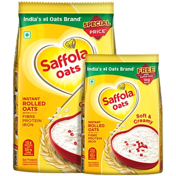 Saffola Oats 1 Kg Pouch+Free Saffola Oats 300h