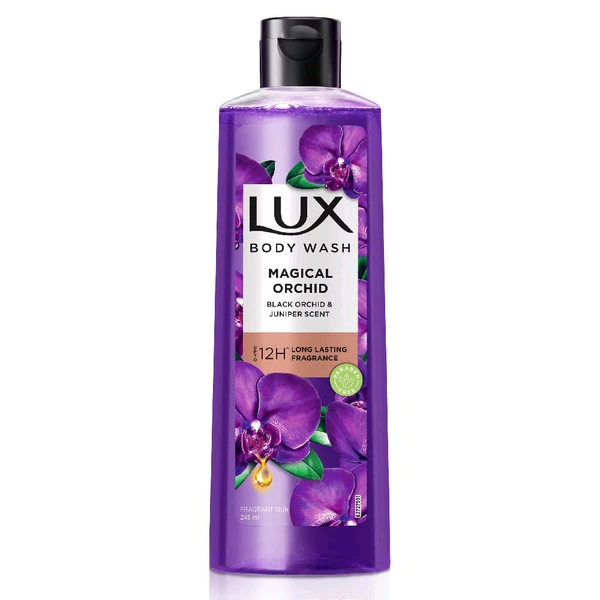 Lux Shower Gel, Black Orchid Fragrance & Juniper Oil Bodywash, With Glycerine For Soft Skin, Long Lasting Fragrance, Paraben Free, 245 Ml 